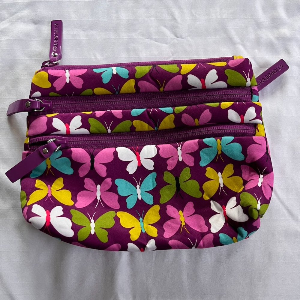 Vera Bradley Purple Butterfly Accessory Pouch